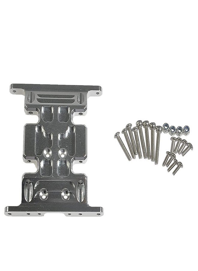 MORFUM RC Car Aluminum Alloy Center Transmission Skid Plate Mount Gearbox Mount Base Compatible with Axial SCX10 90047 Wrangler 1/10 RC Crawler Car Upgraded Parts (Silver) - Image 2